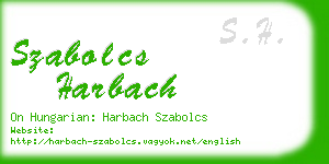 szabolcs harbach business card
